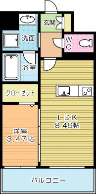 ざ・小倉 702号室 間取り