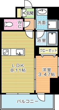 ざ・小倉  607号室 間取り