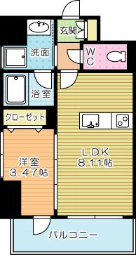 ざ・小倉 911号室 間取り