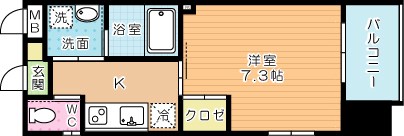 アミュゼ城野 1003号室 間取り