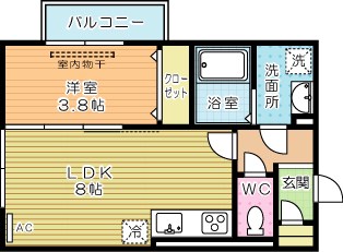 ヴェラ下富野 205号室 間取り