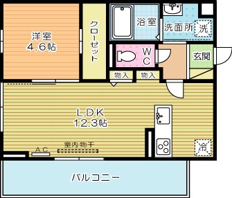 サンヒルズ 301号室 間取り
