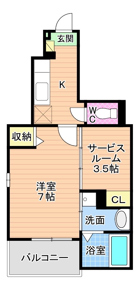 アンブラッセⅠ 103号室 間取り