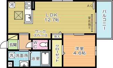 D-room　Kasumi（D-roomカスミ） 101号室 間取り