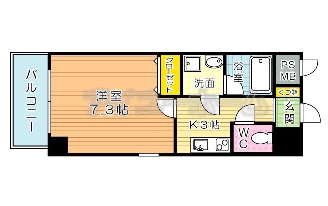 U-Basic reef 三萩野(ユー・ベーシックリーフ三萩野)  606号室 間取り