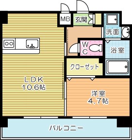 プレシャス南小倉 401号室 間取り