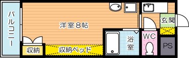 レディローザ 803号室 間取り