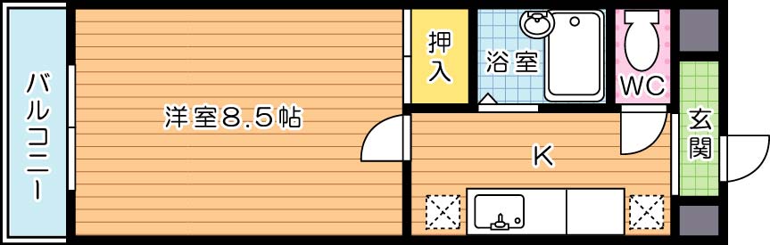 スタディハイツⅢ 206号室 間取り