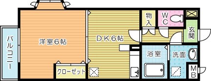 サンライフ徳力  203号室 間取り