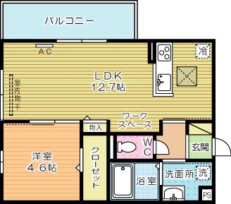 D-room　Kasumi（D-roomカスミ） 105号室 間取り