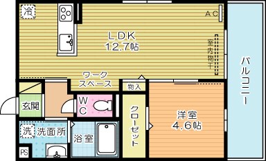 D-room　Kasumi（D-roomカスミ） 201号室 間取り