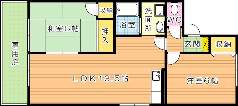 オーク高須　Ａ棟　 101号室 間取り