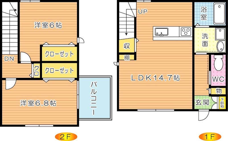コンフォートヴィヴェールⅡ 1号室 間取り