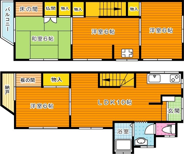 三萩野戸建 間取り図