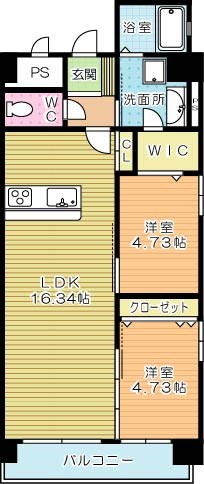 スマート到津 705号室 間取り