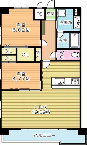 スマート到津 1301号室 間取り