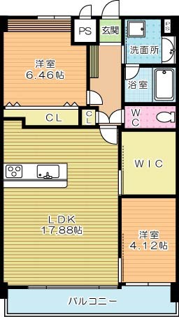 スマート到津 1302号室 間取り