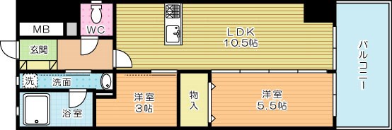 ザ・ヒルズ戸畑 307号室 間取り