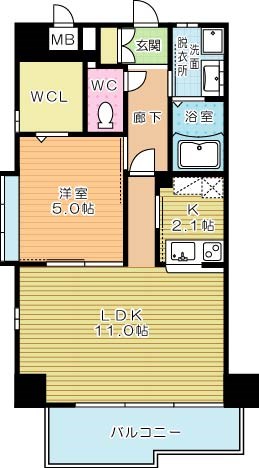 クレスト南小倉 803号室 間取り