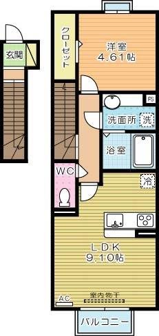 アカイユⅢ 206号室 間取り