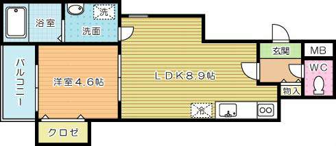 Cherim戸畑駅前(シェリム戸畑駅前) 201号室 間取り