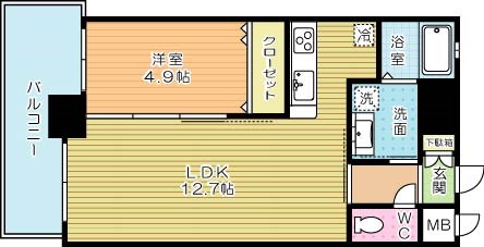 リンデンバウム京町 1202号室 間取り