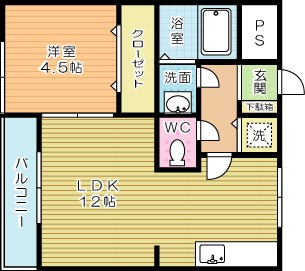 コーポニシカワ 102号室 間取り