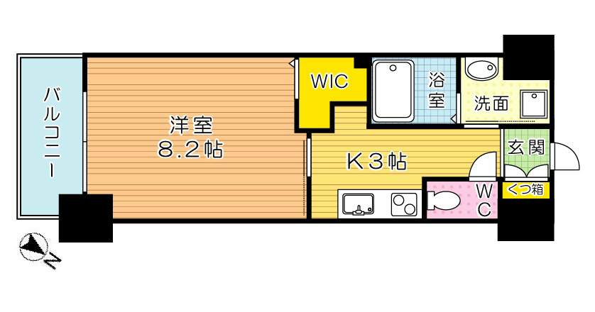 La Feliz下到津(ラ・フェリス下到津) 1105号室 間取り