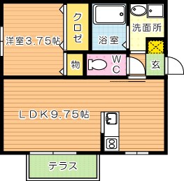 おおくぼの森Ｂ棟 101号室 間取り