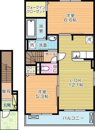 ピュアタウン小倉  203号室 間取り