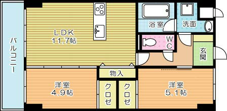 プランドール一枝 602号室 間取り