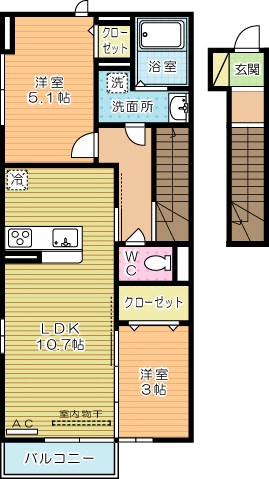 キララC   205号室 間取り