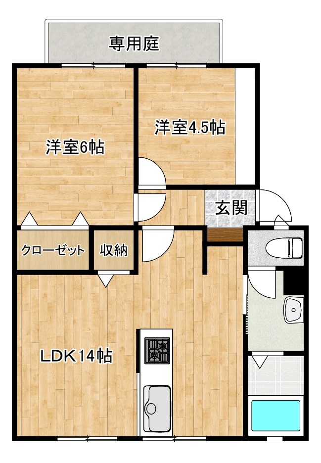 サンビレッジ緑ヶ丘Ａ棟 102号室 間取り