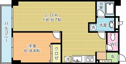 タカフジ・アパートメント  502号室 間取り