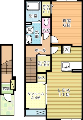 ラフレシール葛原 203号室 間取り