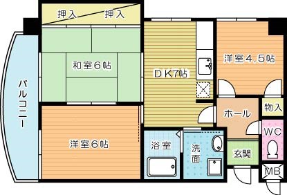 片野レジデンシャルビル 406号室 間取り