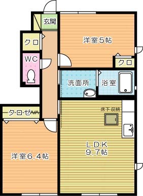アルブルージュ　Ｂ棟  103号室 間取り
