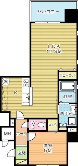 アースコートＹ’ｓシティ香春口(増築) 1105号室 間取り