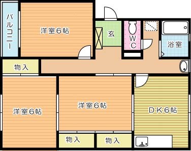 グローヴ安部山Ⅰ 105号室 間取り