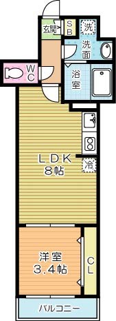 サンクレシア戸畑駅前Ⅱ 504号室 間取り