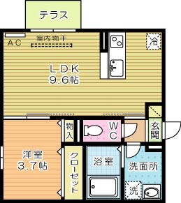 門司コートヤード  105号室 間取り