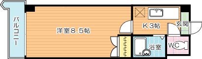 ロイヤルアネックス 803号室 間取り