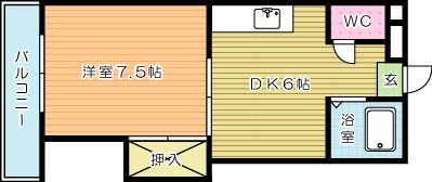 ハイツフクダ  106号室 間取り