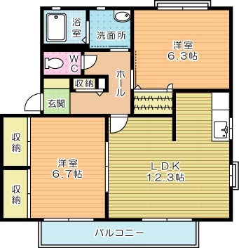 サンセールファミーユⅠ　Ｂ棟 間取り図