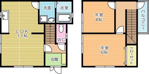 クルーズ天籟寺　B棟 間取り