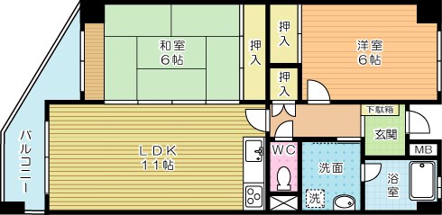 ベルデェ守恒 401号室 間取り