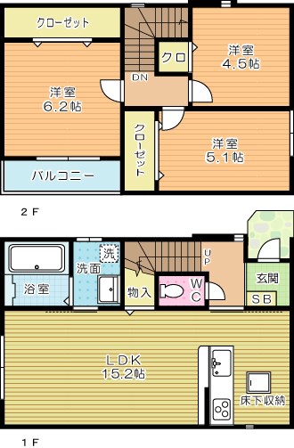 サンラプロ下到津　D棟 間取り