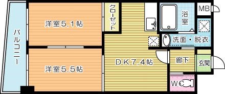 Ｓ－ＦＯＲＴ小倉 907号室 間取り