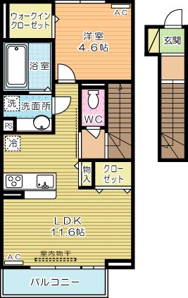 アベニール湯川 202号室 間取り
