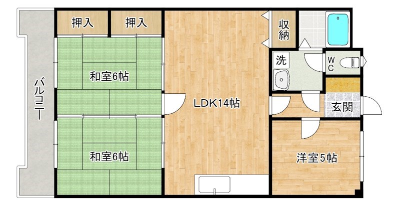 第１０岡部ビル 403号室 間取り